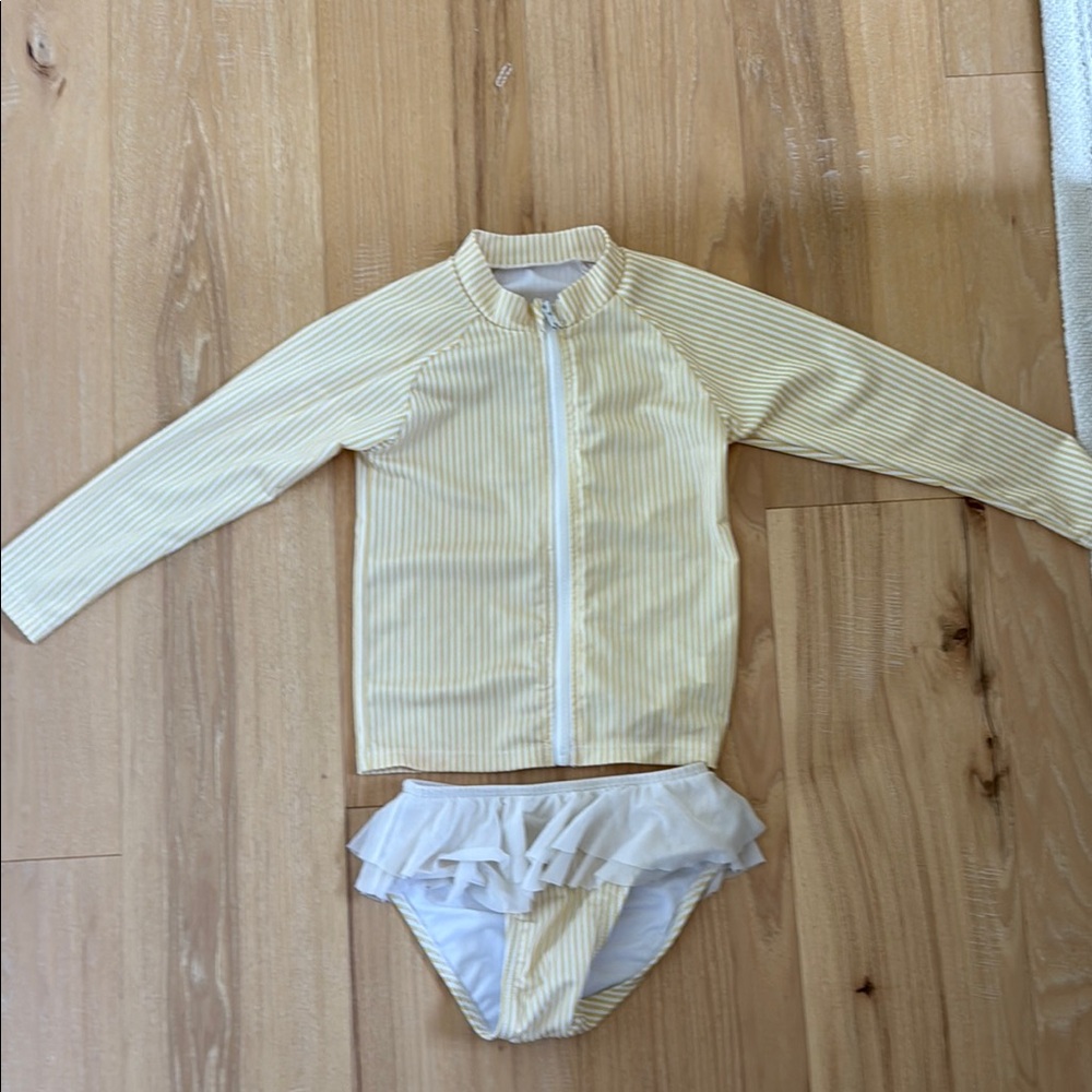 Yellow Striped Kids Swim Set